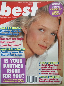 BEST magazine, January 5 1990 issue for sale. KENNETH BRANAGH. Original British WOMEN’S publication 