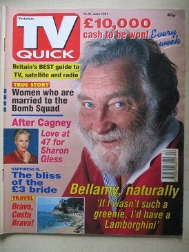 TV QUICK magazine, 15 - 21 June 1991 issue for sale. SHARON GLESS, DAVID BELLAMY. Original British E