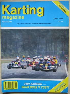 KARTING magazine, April 1993 issue for sale. Original British publication from Tilley, Chesterfield,