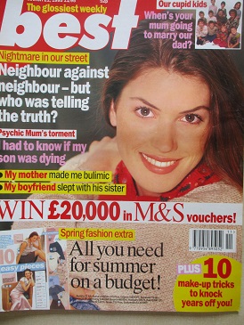 BEST magazine, March 21 1995 issue for sale. Original British WOMEN’S publication from Tilley, Chest