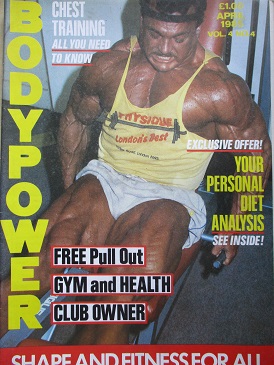 BODYPOWER magazine, April 1985 issue for sale. Original British publication from Tilley, Chesterfiel