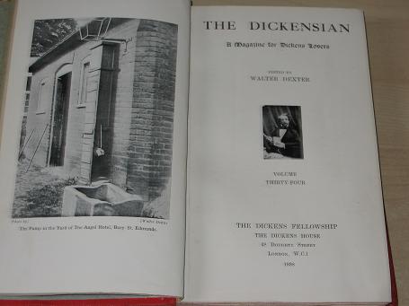 THE DICKENSIAN magazine, Volume 34, 1938, issues for sale. CHARLES DICKENS. Original, bound literary