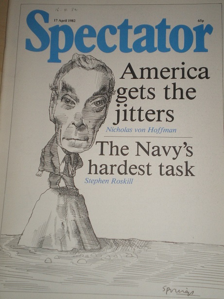 SPECTATOR magazine, 17 April 1982 issue for sale. AMERICA GETS THE JITTERS. Original British POLITIC