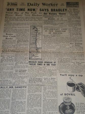 Tilleys Vintage Magazines : DAILY WORKER newspaper, March 24 1945 issue ...