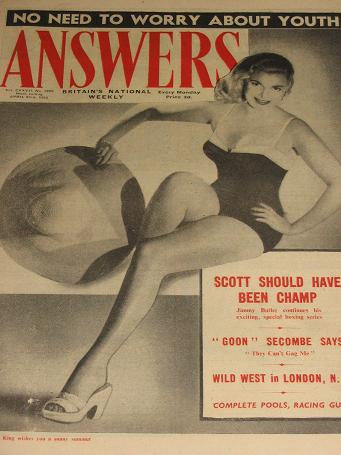 ANSWERS magazine, April 23 1955 issue for sale. LILA KING. Vintage STORIES, HUMOUR publication. Clas