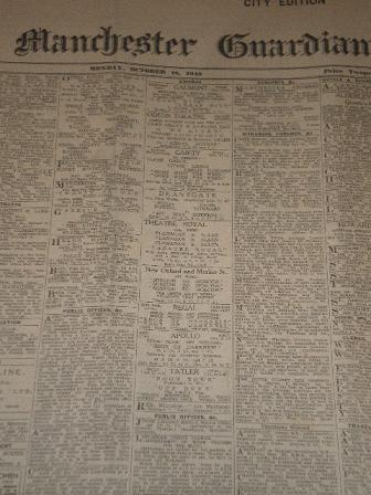 THE MANCHESTER GUARDIAN newspaper, October 18 1943 issue for sale. Original British DAILY NEWS publi