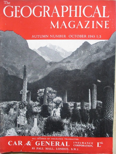 THE GEOGRAPHICAL MAGAZINE, October 1943 issue for sale. WILLIAM SANSOM. Original British publication