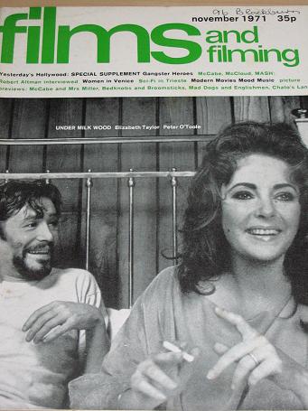 FILMS AND FILMING magazine, November 1971 issue for sale. ELIZABETH TAYLOR, PETER O TOOLE. Original 