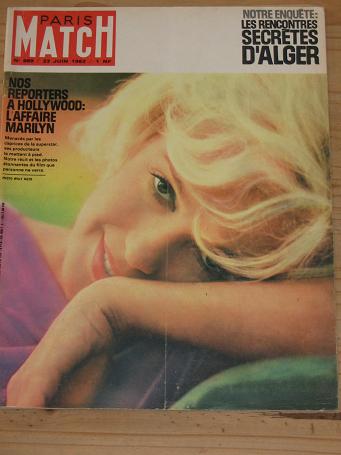 MARILYN MONROE PARIS MATCH COVER MAGAZINE 23 JUNE 1962 BACK ISSUE FOR SALE VINTAGE PUBLICATION PURE 