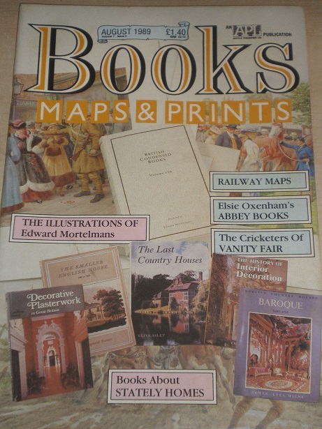 BOOKS MAPS AND PRINTS magazine, August 1989 issue for sale. ELSIE OXENHAM. Original English publicat