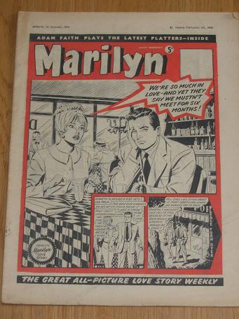 MARILYN 5 November 1960. Vintage young womans romance comic, magazine for sale. Classic images of th