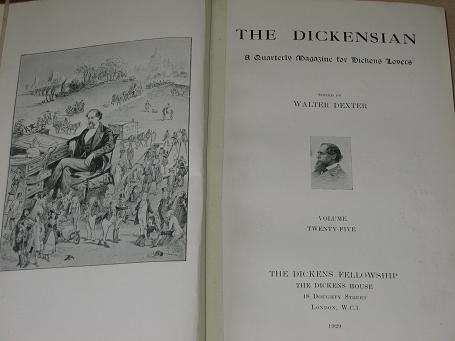 THE DICKENSIAN magazine, Volume 25, 1929, issues for sale. CHARLES DICKENS. Original, bound literary