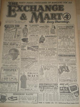 EXCHANGE AND MART magazine, April 14 1955 issue for sale. SALES, WANTS, EXCHANGES. Original British 