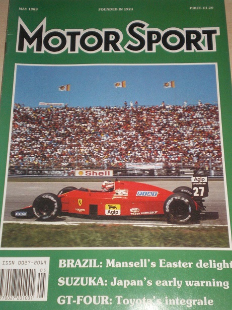 MOTOR SPORT magazine, May 1989 issue for sale. Original British publication from Tilley, Chesterfiel