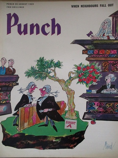 PUNCH magazine, 20 August 1969 issue for sale. MAHOOD. Original BRITISH publication from Tilley, Che
