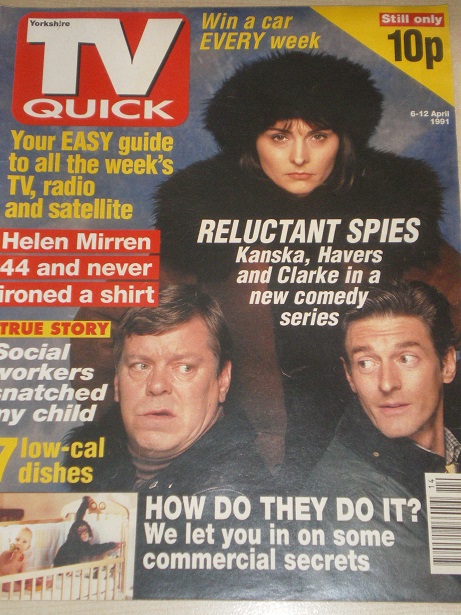 TV QUICK magazine, 6 - 12 April 1991 issue for sale. KANSKA, HAVERS, CLARKE. Original BRITISH TELEVI