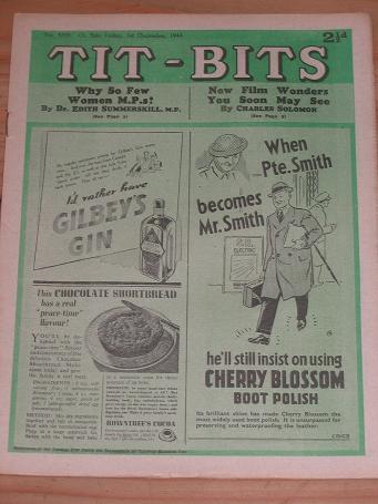 WW2 TIT-BITS MAGAZINE 1 DECEMBER 1944 SHAW BACK ISSUE FOR SALE VINTAGE POPULAR WEEKLY PUBLICATION PU