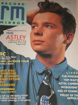 RECORD MIRROR magazine, December 5 1987 issue for sale. RICK ASTLEY, ABC, POGUES, TOM WAITS. Origina