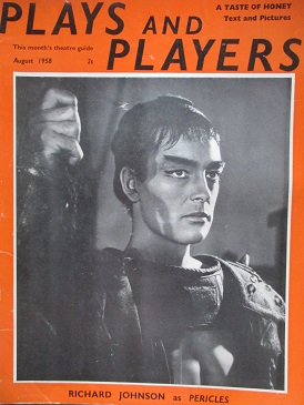 PLAYS AND PLAYERS magazine, August 1958 issue for sale. RICHARD JOHNSON. Original British publicatio
