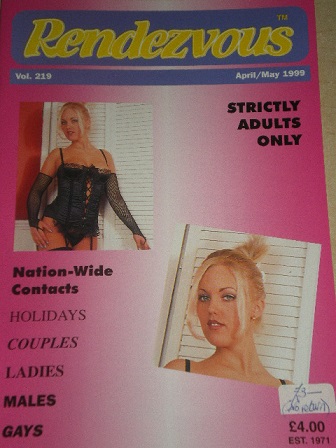 RENDEZVOUS magazine, Volume 219 issue for sale. NATION-WIDE CONTACTS. Original 1999 British ADULT pu