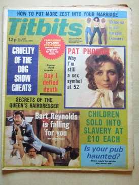 TITBITS magazine, October 5 - 11 1978 issue for sale. PAT PHOENIX, BURT REYNOLDS, BILL TIDY. Origina