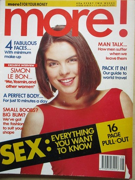 MORE magazine, 11 - 24 July 1990 issue for sale. SIMON LE BON. Original British WOMEN’S publication 