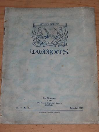 WOODHOUSE GRAMMAR SCHOOL SHEFFIELD MAGAZINE WOODNOTES DECEMBER 1934 ISSUE FOR SALE VINTAGE PUBLICATI