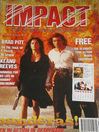 IMPACT magazine, January 1996 issue for sale. BANDERAS. Original British ACTION MOVIE publication fr