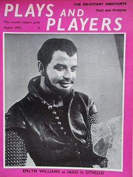 PLAYS AND PLAYERS magazine, August 1956 issue for sale. EMLYN WILLIAMS. Original British publication
