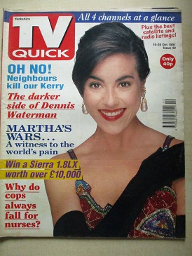 TV QUICK magazine, 19 - 25 October 1991 issue for sale. DENNIS WATERMAN. Original British ENTERTAINM