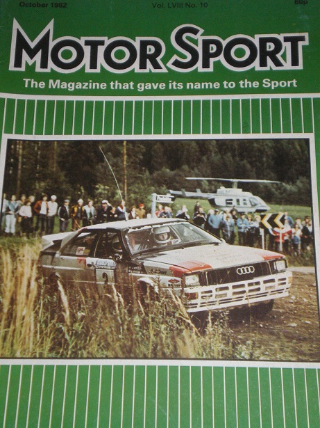 MOTOR SPORT magazine, October 1982 issue for sale. Original British publication from Tilley, Chester