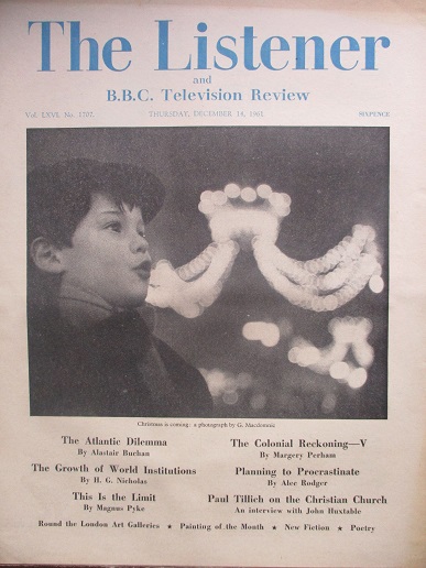 Tilleys Vintage Magazines : THE LISTENER Magazine, December 14 1961 ...