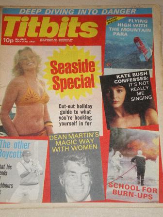 TITBITS magazine, May 4 - 10 1978 issue for sale. KATE BUSH. Original British publication from Tille