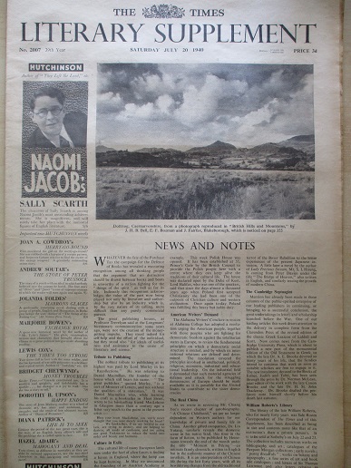 THE TIMES LITERARY SUPPLEMENT, July 20 1940 issue for sale. A HISTORY OF CYPRUS. Original British pu