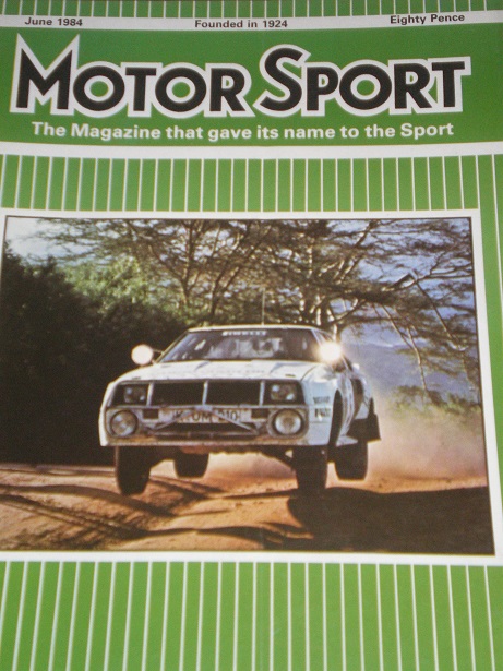 MOTOR SPORT magazine, June 1984 issue for sale. Original British publication from Tilley, Chesterfie