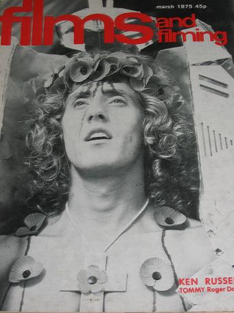 FILMS and FILMING magazine, March 1975 issue for sale. ROGER DALTREY. Vintage BRITISH MOVIE, FILM pu