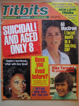 TITBITS magazine, 31 March 1979 issue for sale. ALI MacGRAW, MIKE YARWOOD, SOPHIA LOREN, BILL TIDY. 