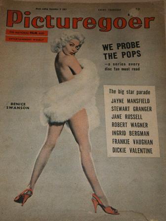 PICTUREGOER magazine, November 9 1957 issue for sale. BENICE SWANSON. Original British FILM, MOVIE p