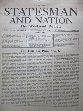 The NEW STATESMAN AND NATION magazine, January 6 1951 issue for sale. GUY INNES, FRED COGSWELL. Orig