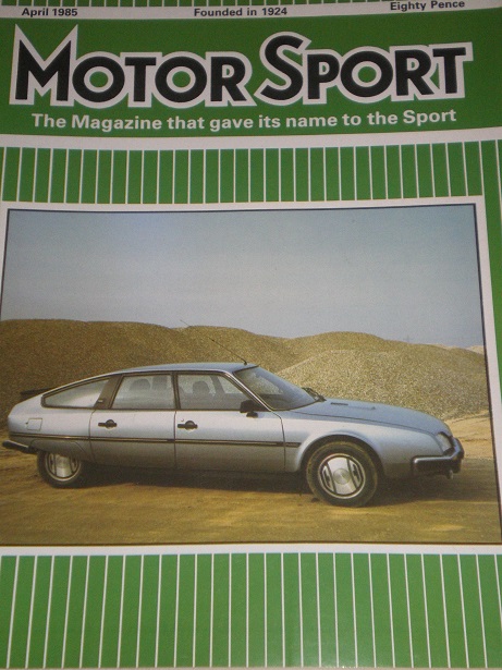 MOTOR SPORT magazine, April 1985 issue for sale. Original British publication from Tilley, Chesterfi