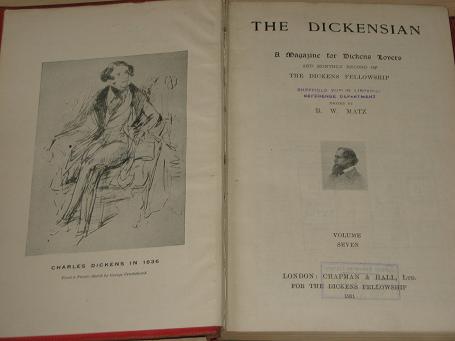 THE DICKENSIAN magazine, Volume 7, 1911, issues for sale. CHARLES DICKENS. Original, bound literary 