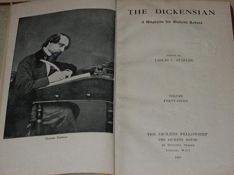 THE DICKENSIAN magazine, Volume 47, 1950, 1951 issues for sale. Original, bound literary publication