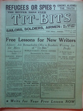 TIT-BITS magazine, February 17 1940 issue for sale. DOROTHY QUICK, OLIVE BRADSHAW. Original British 
