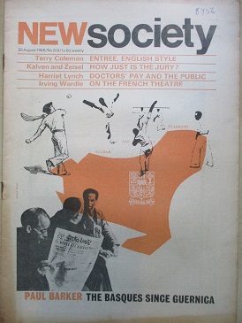 NEW SOCIETY magazine, 25 August 1966 issue for sale. EDWARD WRIGHT, TERRY COLEMAN, HARRIET LYNCH, IR