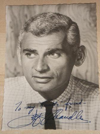 Original REVEILLE FAN CLUB card JEFF CHANDLER. Movie collectable from Tilley, Chesterfield, Derbyshi