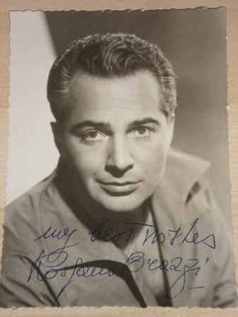 Original REVEILLE FAN CLUB card ROSSANO BRAZZI. Movie collectable from Tilley, Chesterfield, Derbysh