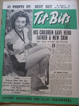 TIT-BITS magazine, 21 July 1951 issue for sale. PET, JOYCE MACKENZIE, PETER C. TAIT. Original Britis