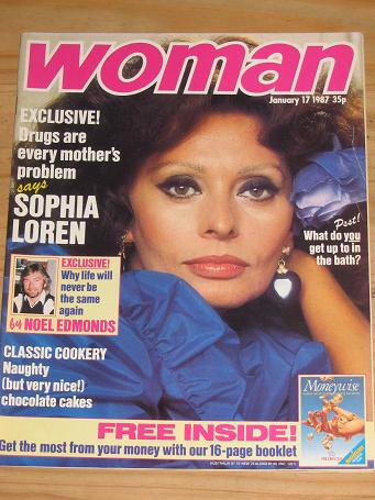 SOPHIA LOREN WOMAN MAGAZINE JANUARY 17 1987 FOR SALE PURE NOSTALGIA ARCHIVES CLASSIC IMAGES OF THE T