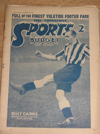 SPORTS BUDGET DECEMBER 17 1938 MAGAZINE STORY PAPER FOR SALE FOOTBALL VINTAGE PUBLICATION PURE NOSTA