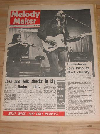 Tilleys Vintage Magazines : MELODY MAKER SEPTEMBER 11 1971 ISSUE HULL ...